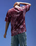 Smoke Maroon Oversized Tie-Die Printed T-shirt