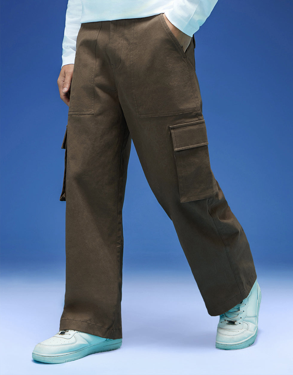 Brown Flap Pocket Woven Exclusive Cargo Pant