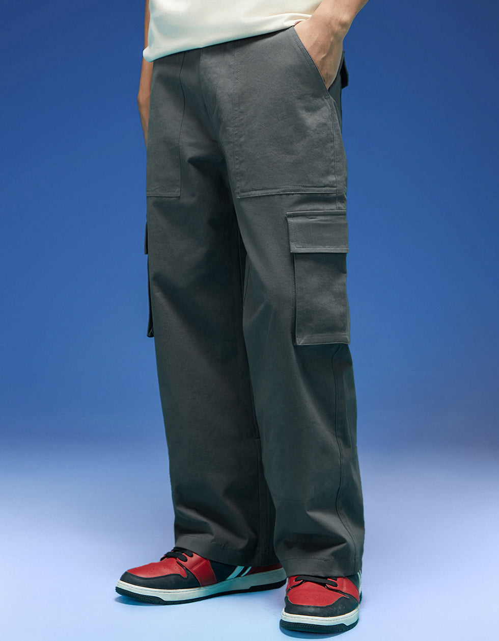 Grey Flap Pocket Woven Exclusive Cargo Pant