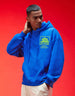 Veirdo in Blue: Men's Hooded Neck Oversized Hoodie