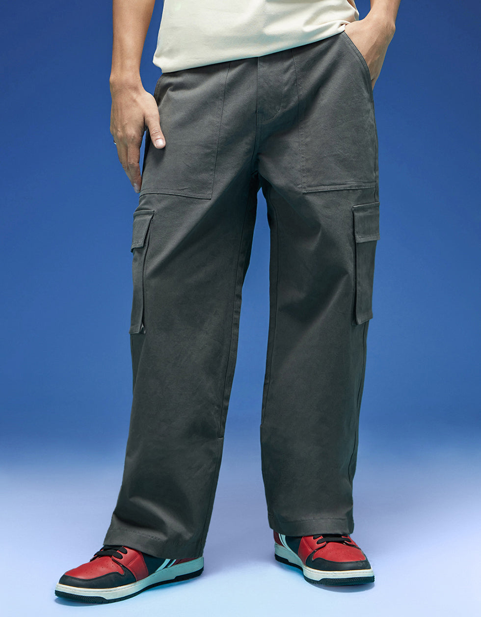 Grey Flap Pocket Woven Exclusive Cargo Pant