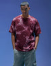 Smoke Maroon Oversized Tie-Die Printed T-shirt