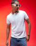 White Brown Plain Regular Slim Fit Polo T-shirt