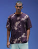 Smoke Navy Oversized Tie-Die Printed T-shirt