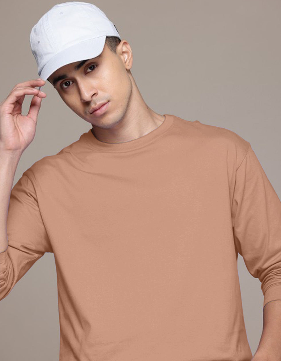 Cork Plain Full Sleeves Regular Fit T-shirt