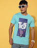 Twist Regular-Fit Blue Full Front Graphic Printed Tshirt