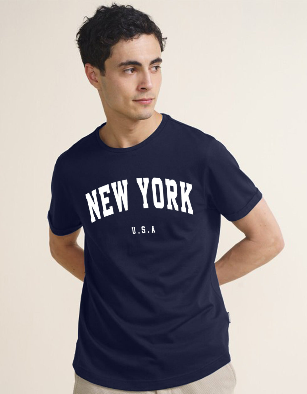 New York Navy Regular Fit Printed T-shirt