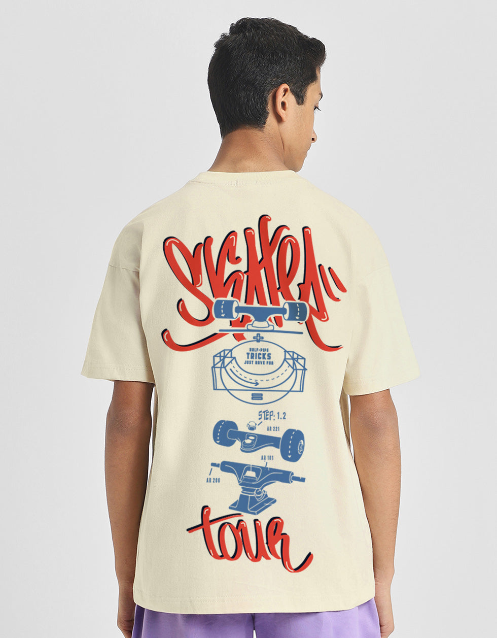 Skaters Swanwhite Oversized Graphic Printed Boys T-shirt