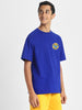 Live Love Skate Royal Blue Oversized Graphic Pocket Printed Boys T-shirt