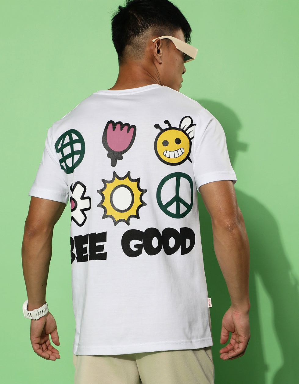 Be Good Regular Fit White Back Graphic Printed Tshirt