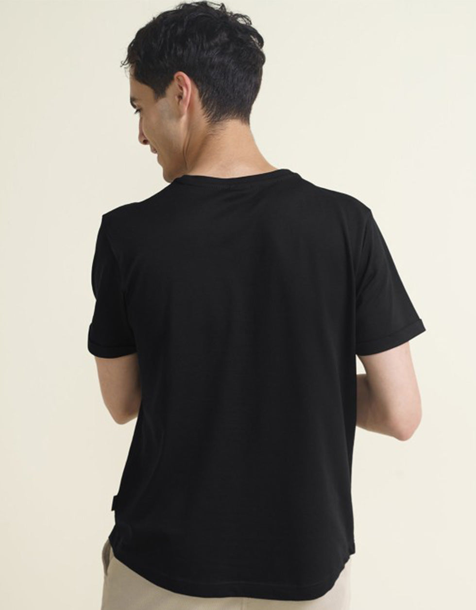 New York Black Regular Fit Printed T-shirt