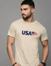 USA Swanwhite Regular Fit Printed T-shirt