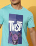 Twist Regular-Fit Blue Full Front Graphic Printed Tshirt