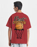Best Shooter Red Oversized Graphic Printed Boys T-shirt