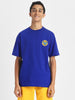 Live Love Skate Royal Blue Oversized Graphic Pocket Printed Boys T-shirt