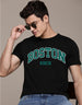 Boston Black Regular Fit Printed T-shirt