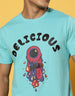 Delicious Printed Blue Chest Graphic Regular Printed Tshirt