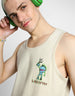 LT1970 Beige Printed Gym Vest