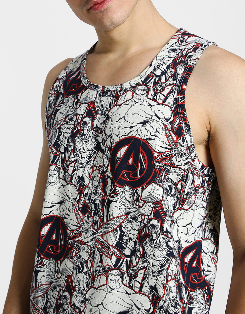 Multicolor Printed Gym Vest