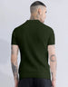 Olive Ribbed Flatknit Textured Regular Fit Exclusive Polo T-Shirt