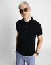 Black Cotton Polo T-shirt