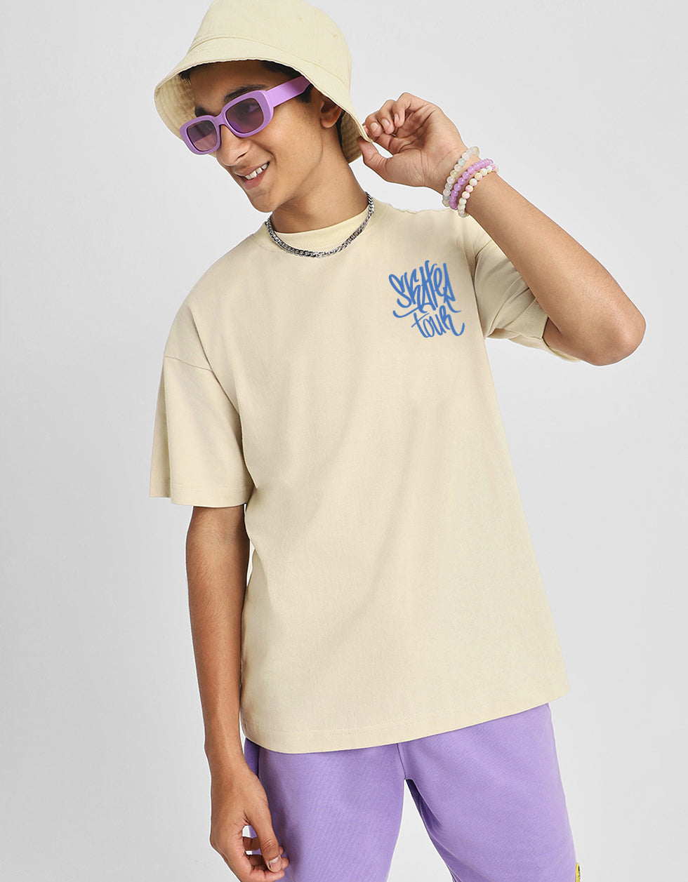 Skaters Swanwhite Oversized Graphic Printed Boys T-shirt