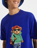 Teddy Tunes Blue Oversized Graphic Front Printed Boys T-shirt