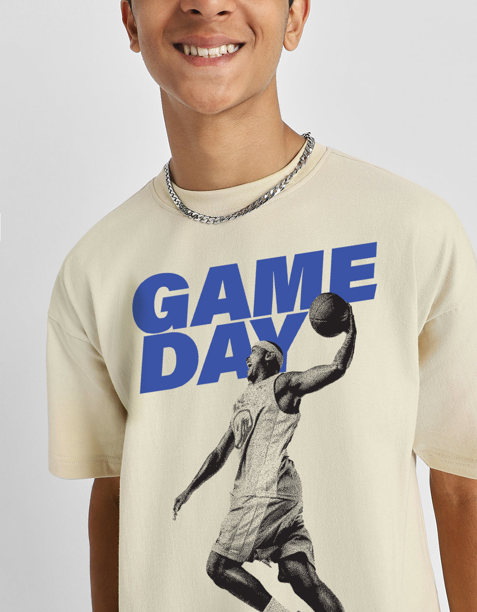 Game Over Swanwhite Oversized Graphic Printed Boys T-shirt