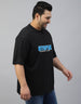 Utopia Black Oversized Back Graphic Plus Size Printed Tshirt