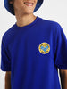 Live Love Skate Royal Blue Oversized Graphic Pocket Printed Boys T-shirt