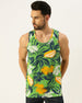 Leaf Printed Green Gym Vest