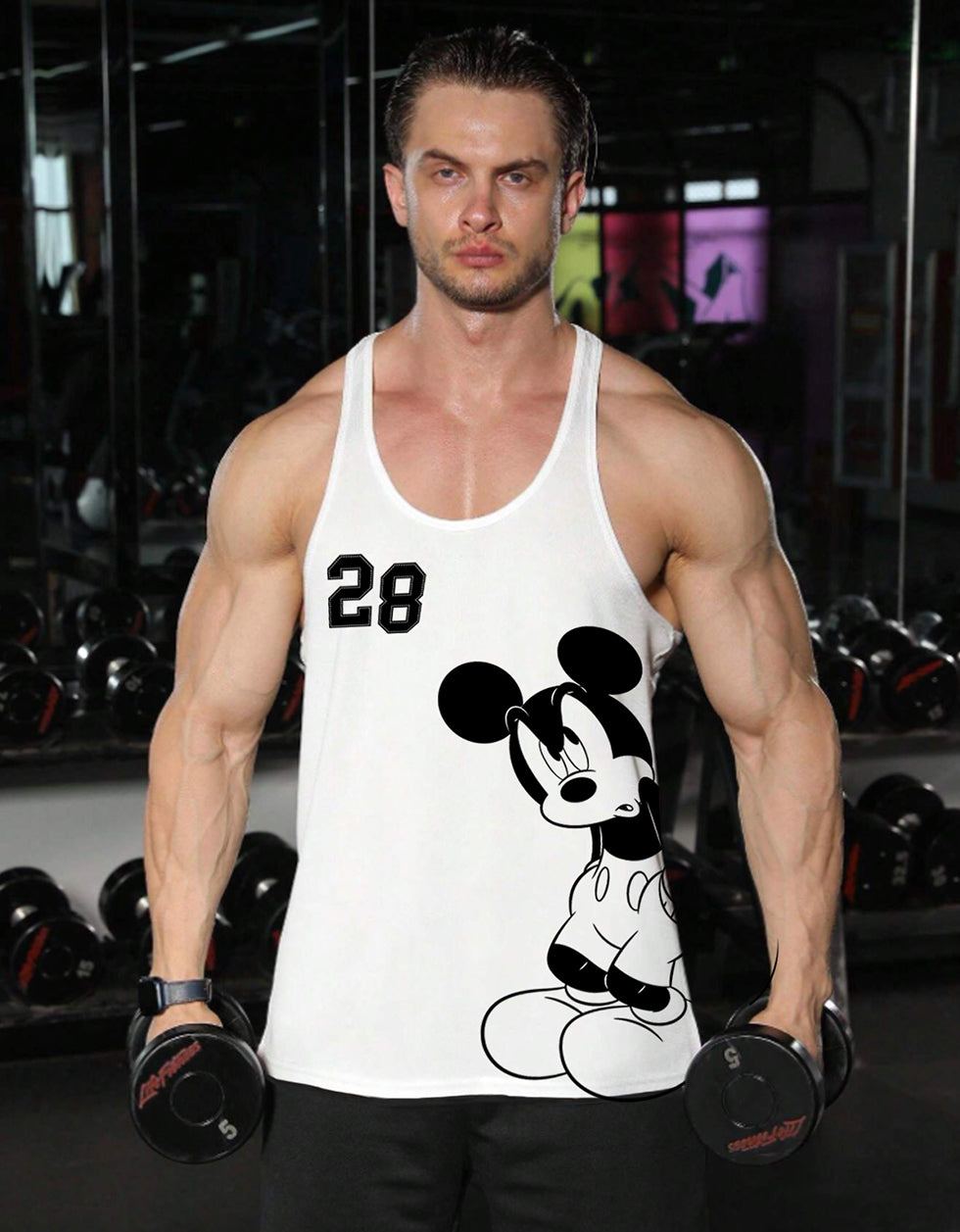 Disney Mickey White Placement Graphic Printed Vest