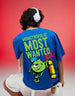 Most Wanted Royal Blue Oversized Printed Exclusive T-shirt