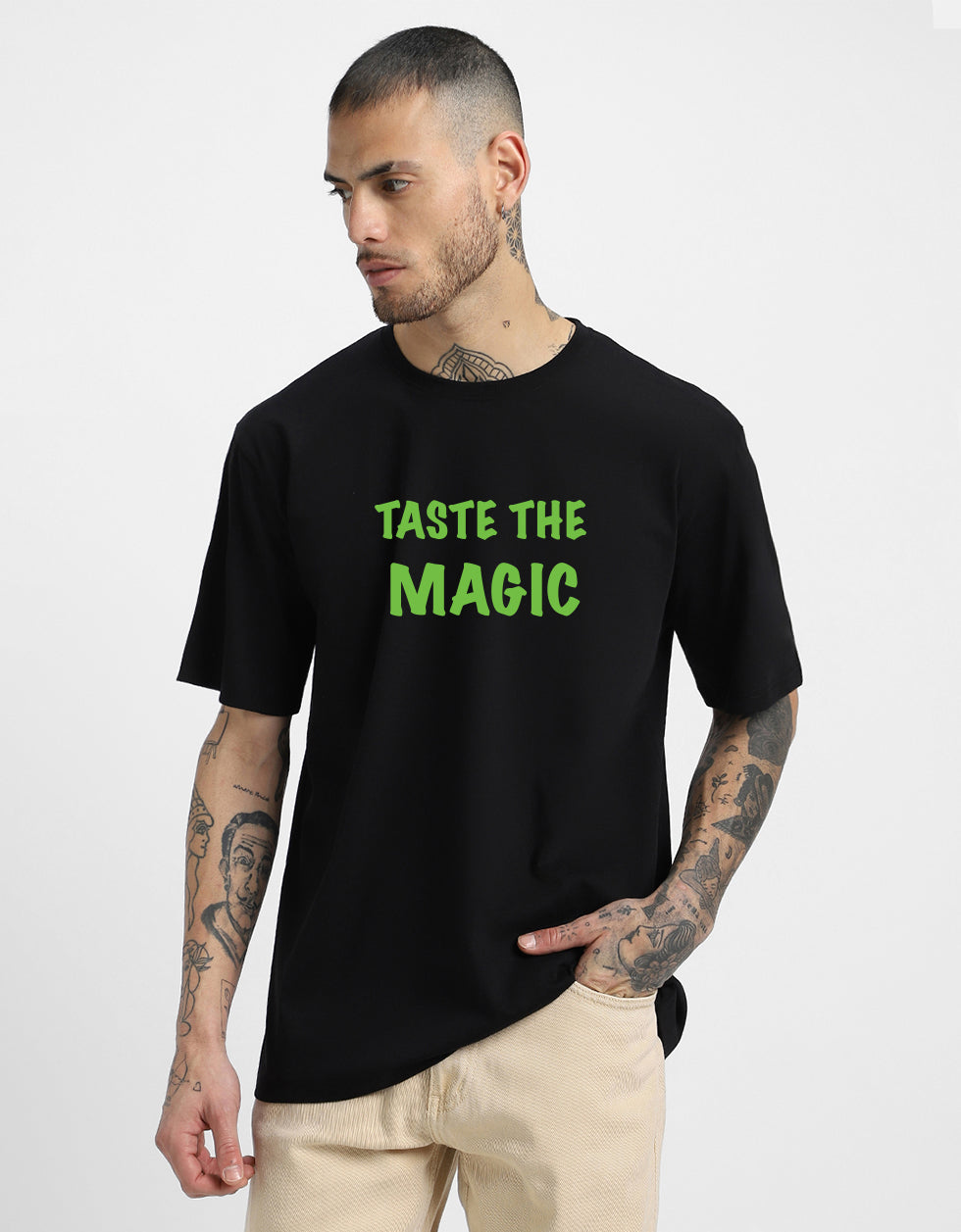 TASTE OF MAGIC Black Oversized Tshirt