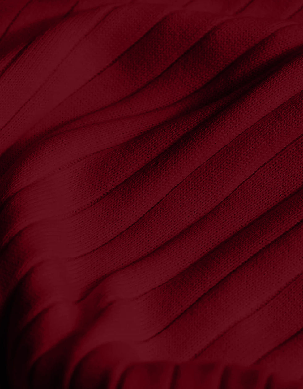 Wine Ribbed Flatknit Textured Regular Fit Exclusive Polo T-Shirt