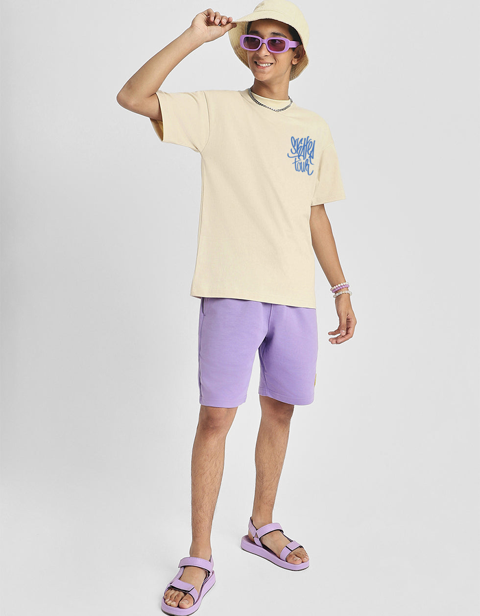Skaters Swanwhite Oversized Graphic Printed Boys T-shirt
