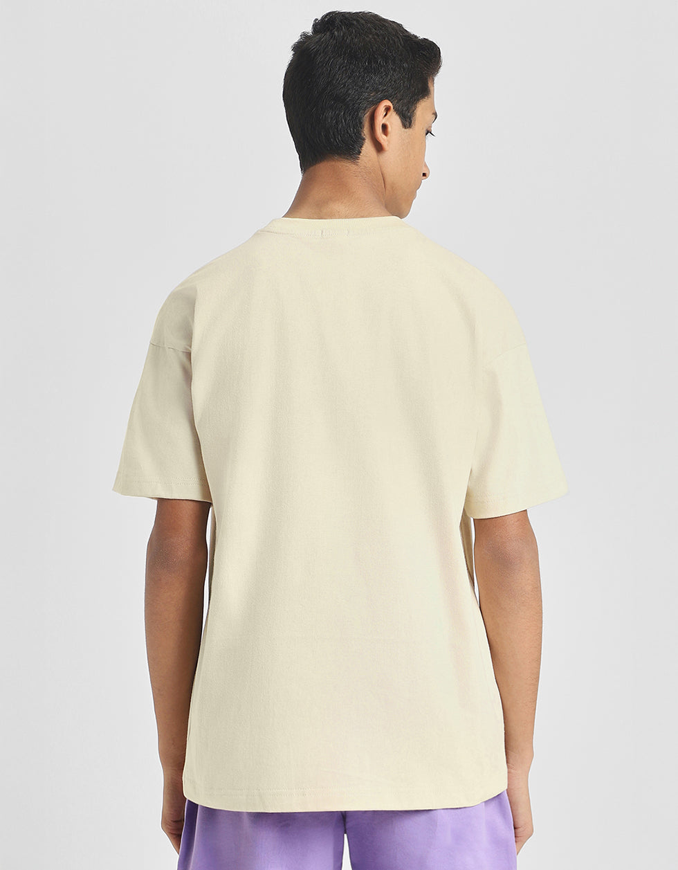 Veirdo Original Swanwhite Oversized Graphic Printed Boys T-shirt