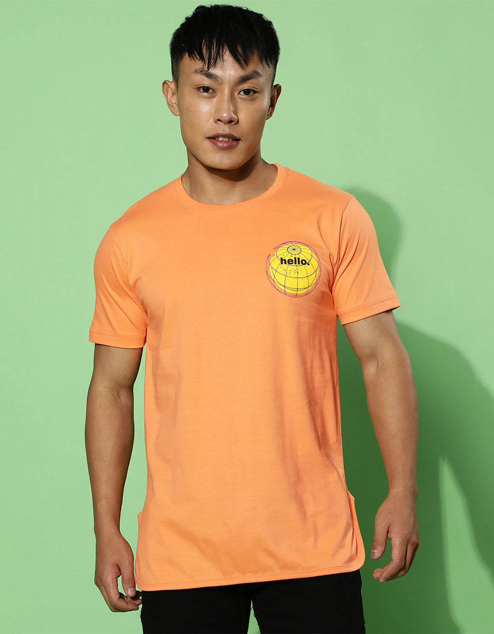 Created for Great Things Orange Regular Back Typographic Printed Tshirt