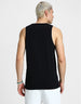 Black Flower Printed Gym Vest