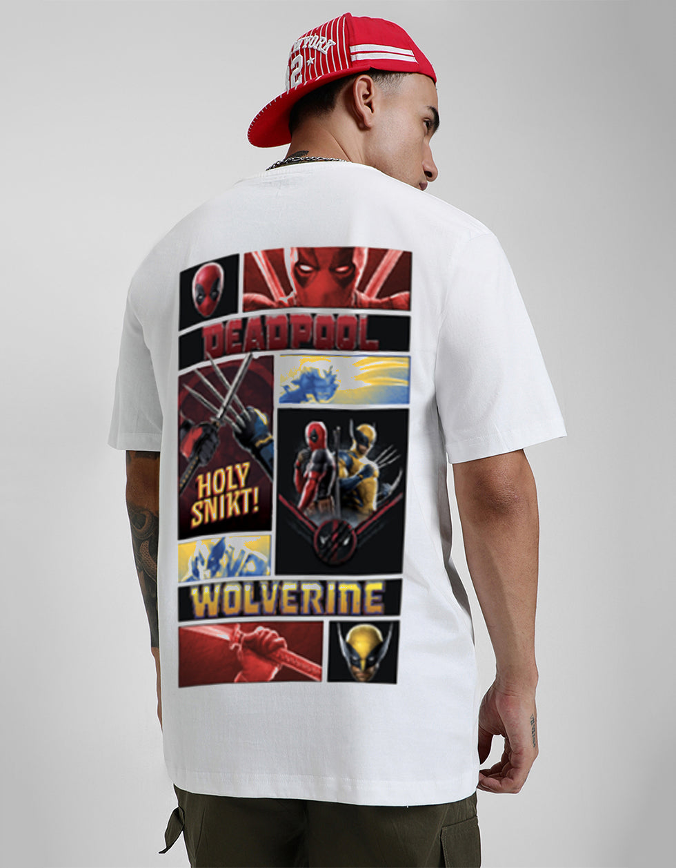 I AM THE MADNESS Marvel White Oversized Deadpool T-Shirt