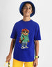 Teddy Tunes Blue Oversized Graphic Front Printed Boys T-shirt