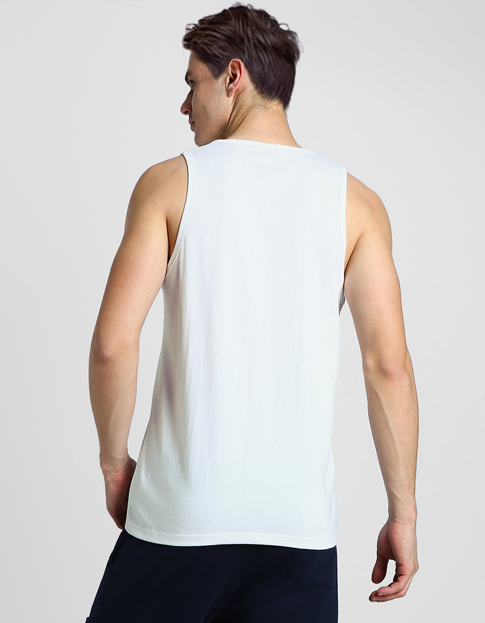 White Solid Gym Vest