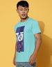 Twist Regular-Fit Blue Full Front Graphic Printed Tshirt