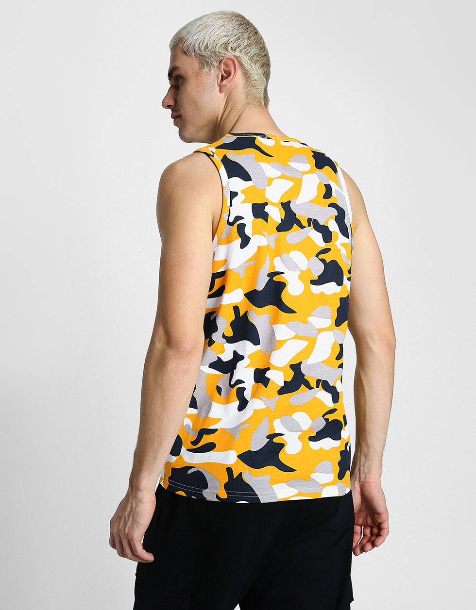 White & Yellow Camouflage Gym Vest