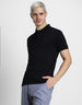 Black Cotton Polo T-shirt