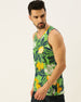 Leaf Printed Green Gym Vest