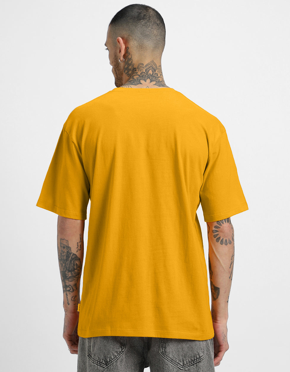Mustard Solid Oversized Tshirt