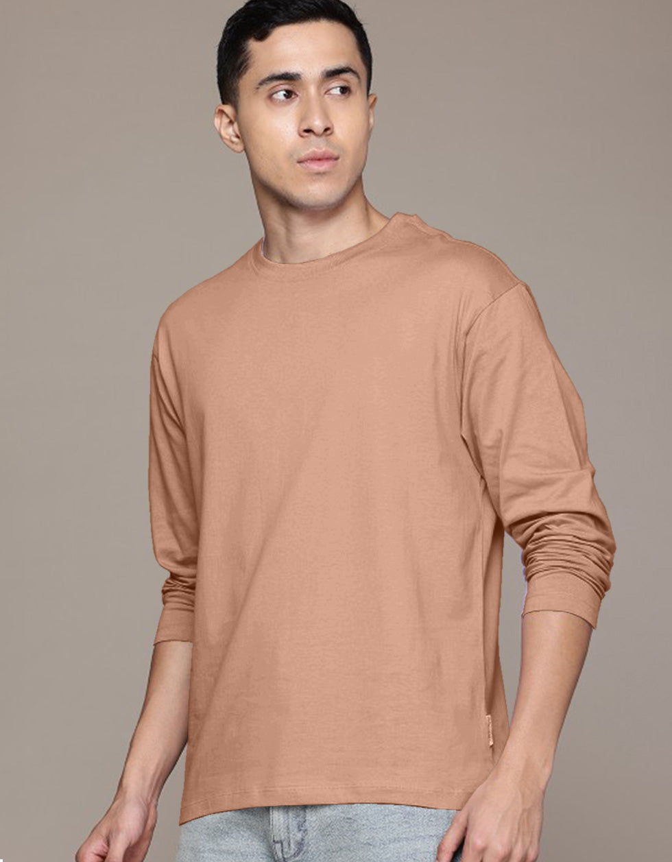 Cork Plain Full Sleeves Regular Fit T-shirt