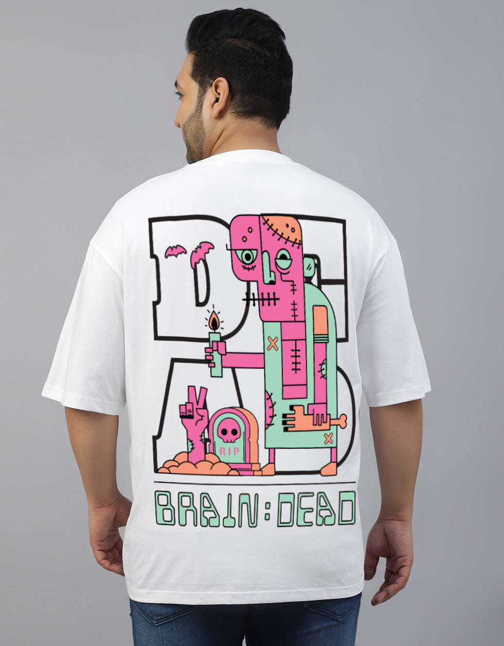 Brain Dead Oversized Back Graphic Plus Size Printed Tshirt