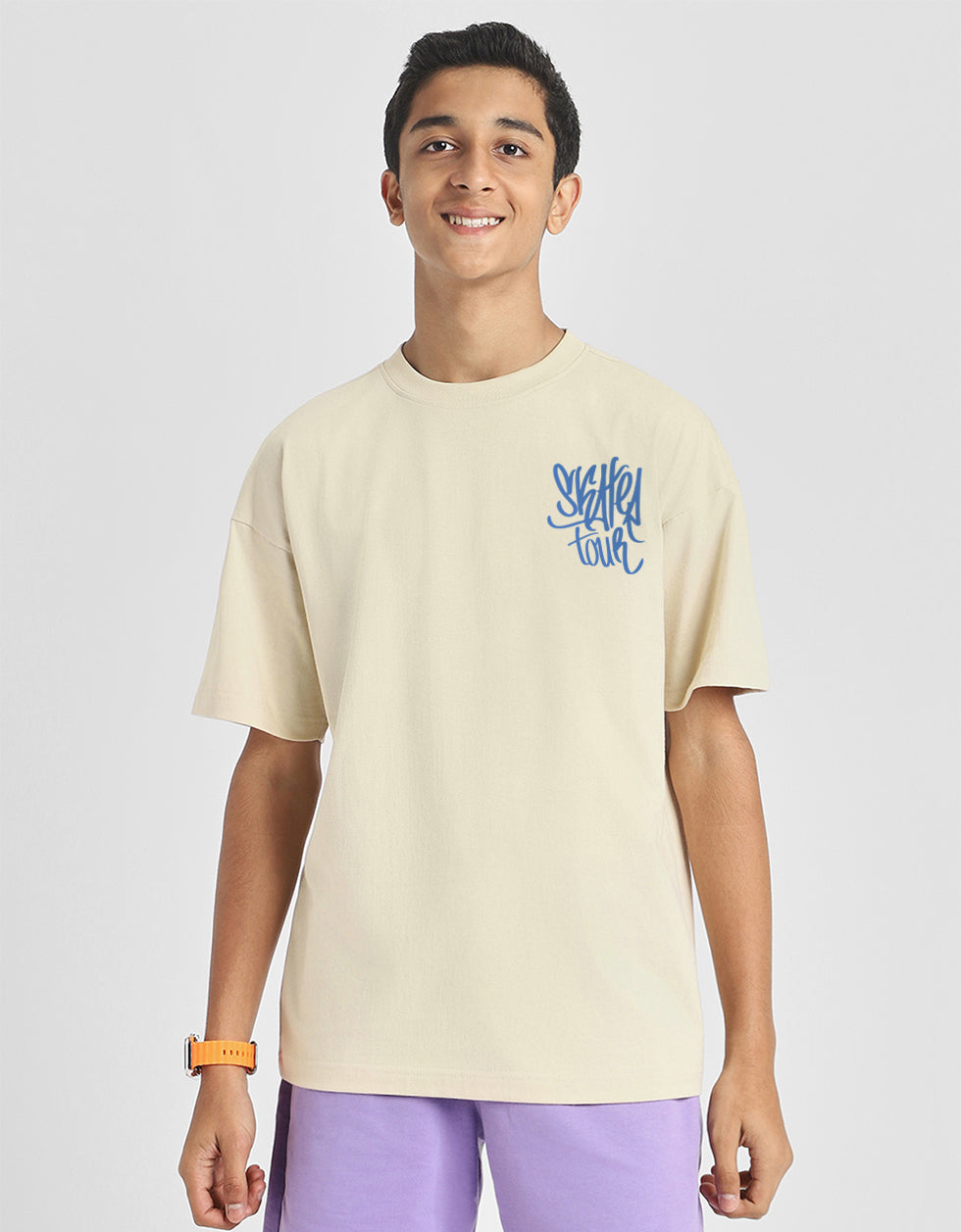 Skaters Swanwhite Oversized Graphic Printed Boys T-shirt